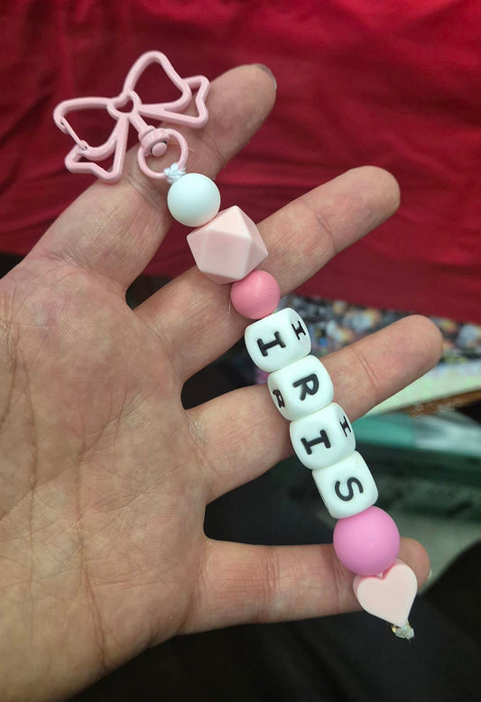 Porte-clé personnalisé avec perles en silicone