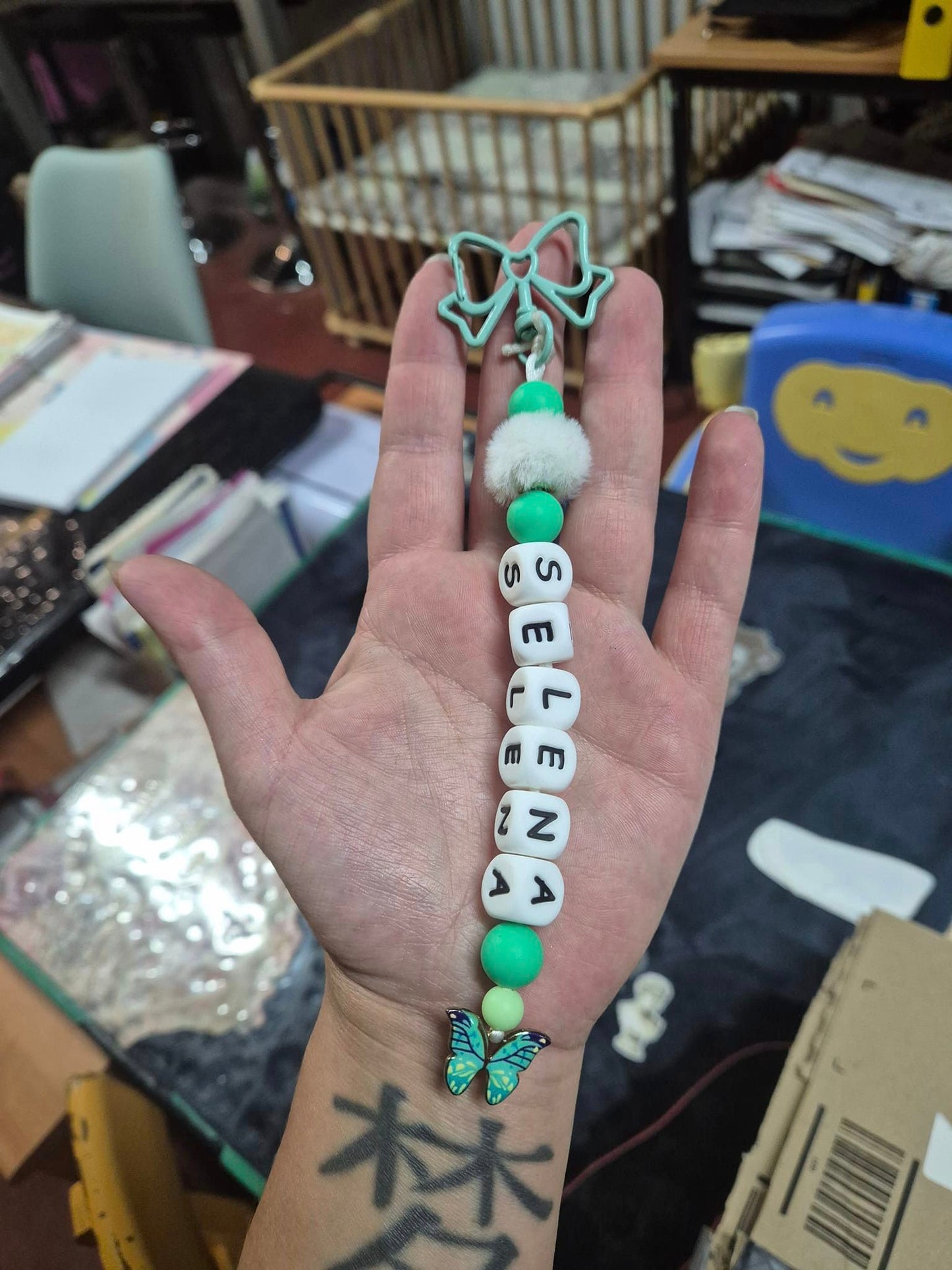 Porte-clé personnalisé avec perles en silicone