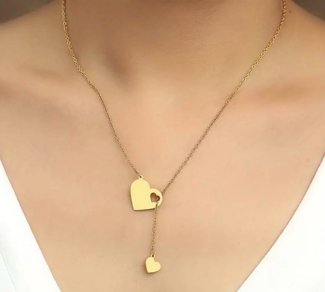 Collier coeur en acier inoxydable gravé