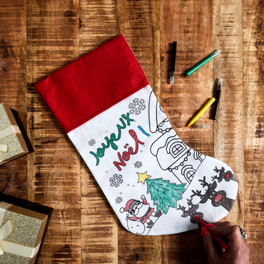 Chaussettes de Noël à colorier