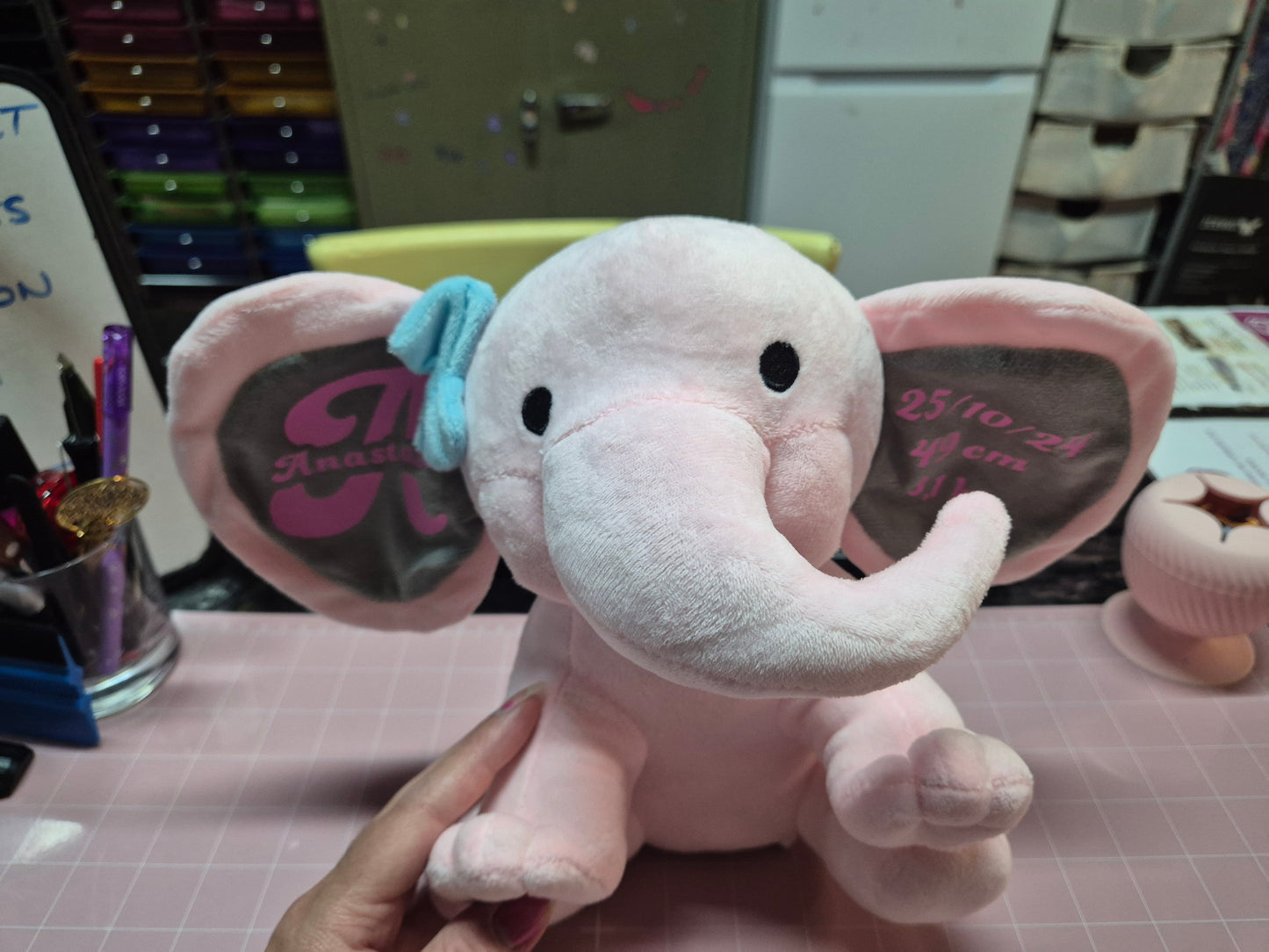 Peluche éléphant personnalisée
